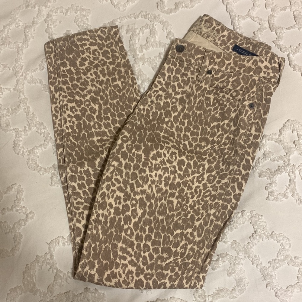Lucky Brand leopard print stretch skinny jeans, size 26